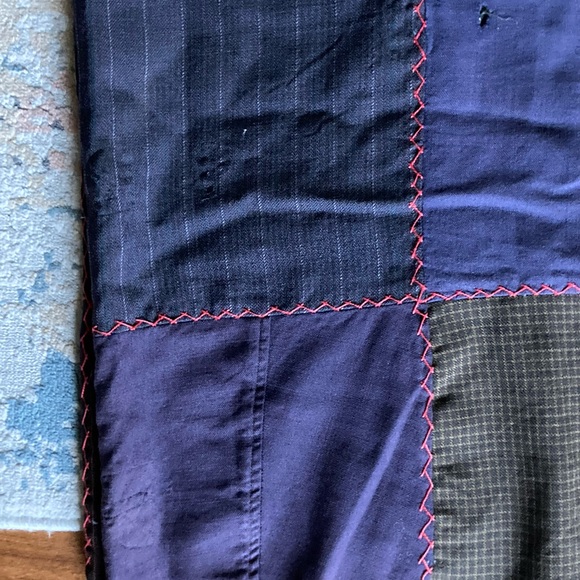 Vtg Handmade Repurposed Fabric Patchwork Quilt Top Unfinished 78"x86" - Picture 14 of 15